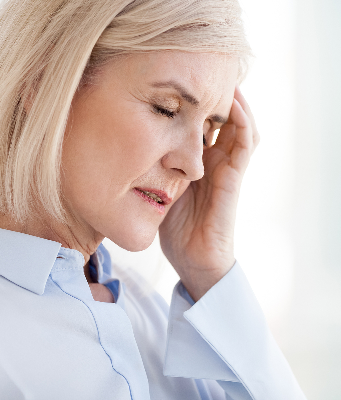 Older woman suffering from a hormonal imbalance