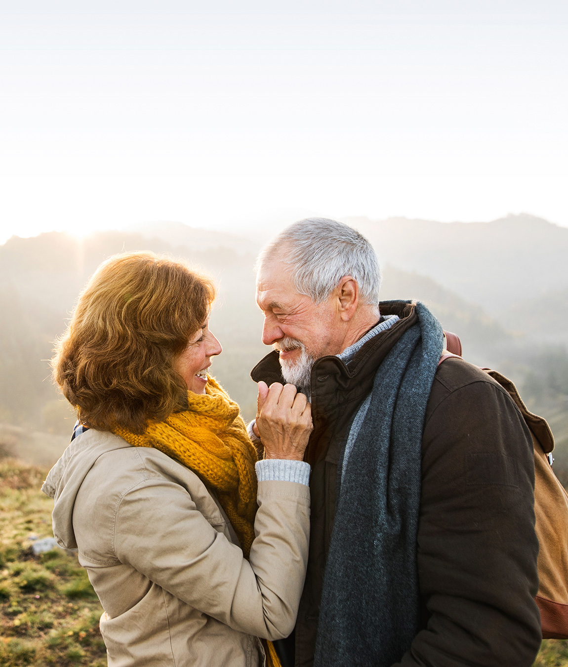 Healthy older couple on a hike after BioTE® Hormone Replacement Therapy