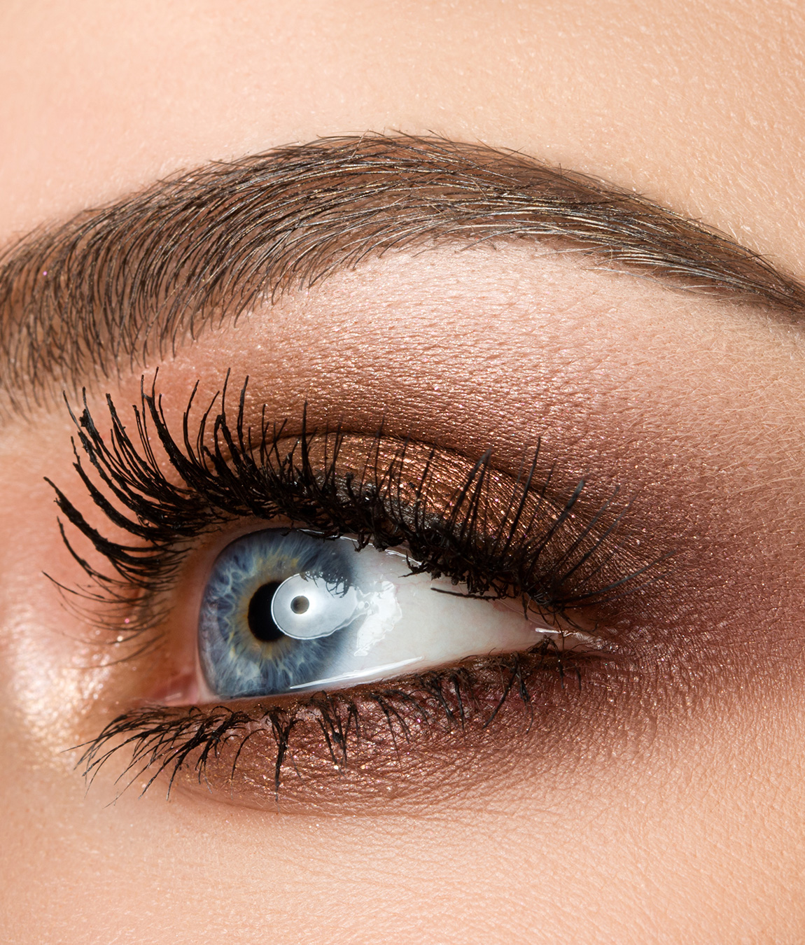 Permanent makeup around a woman's eye