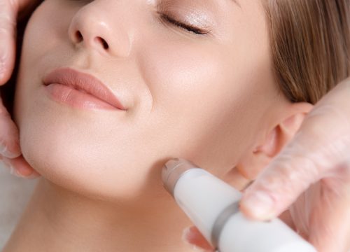Woman receiving skin rejuvenation treatments