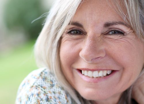 Happy older woman after vaginal rejuvenation treatments